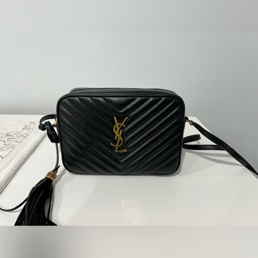 Authentic YSL medium camera bag, black, excellent condition.